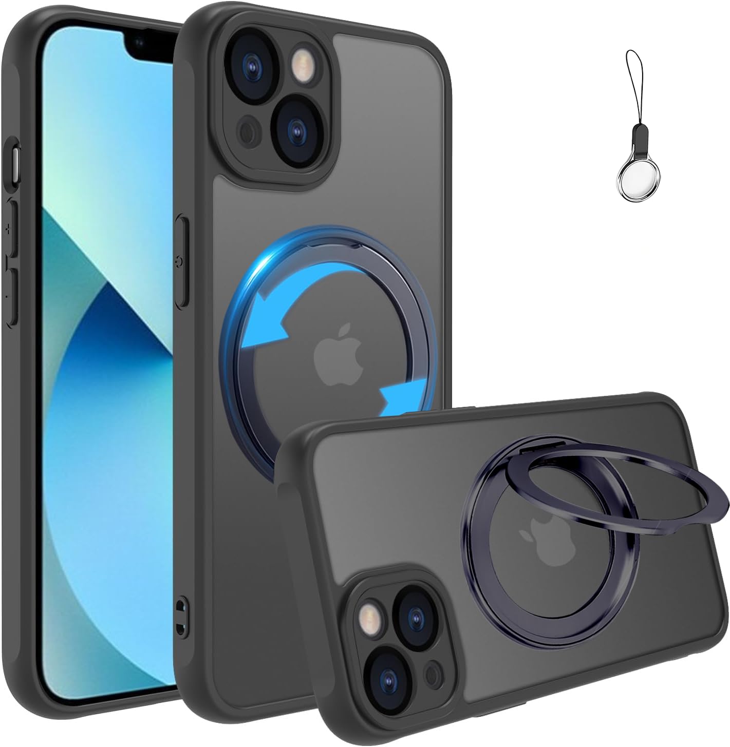 Amazon.co.jp: iPhone 13 Mini 用 ケース Magsafe対応【360°回転